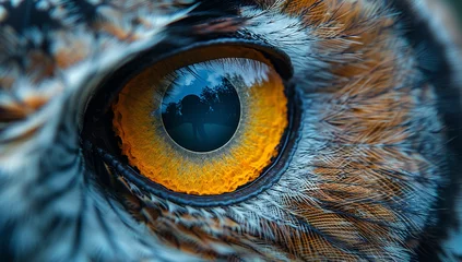 Tuinposter close up of an eye of an owl © Lauras Imperfections