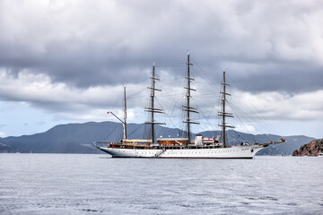 Tortola, British Virgin Islands - March 27, 2024: Boats and sights from the waters around Norman Island
