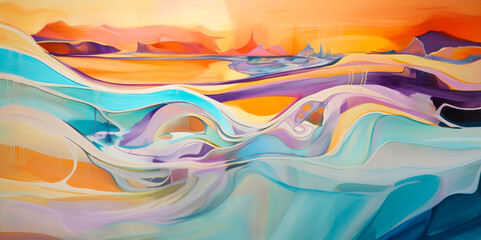 Waves of abstract colors provide brightness for the background.
