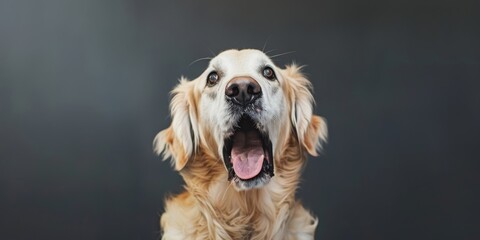 Close-up of a Happy Golden Retriever Dog