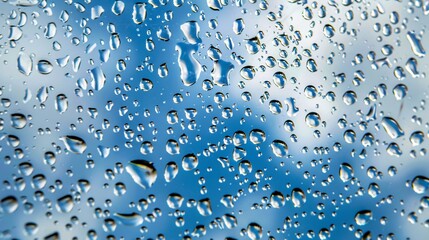 Condensation patterns on a transparent glass surface in a humid environment, illustrating the intricate beauty of natural moisture accumulation - obrazy, fototapety, plakaty