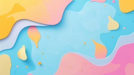 Fototapeta na wymiar abstract background with colorful shapes and pastel colors, simple flat design