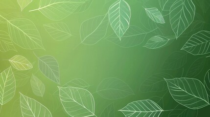Green gradient background with a simple leaf outline pattern for green energy, power and eco concepts