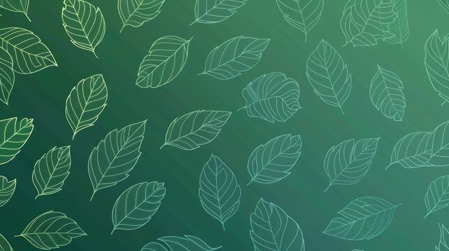 Green gradient background with a simple leaf outline pattern for green energy, power and eco concepts