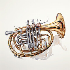 Fototapeta premium Watercolor Bugle, clipart Illustration, Generative Ai