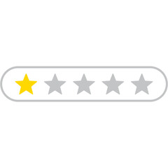 1 star rating icon, simple graphic classify quality review flat design interface illustration elements for app ui ux web banner button vector isolated on white background