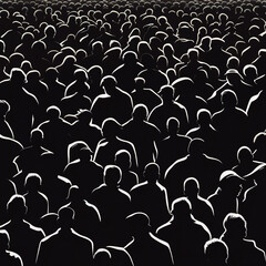 Fototapeta premium background illustration collection of silhouettes of people