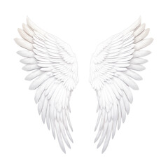 White angel wing isolated on transparent background