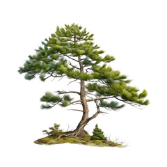 Pine tree isolated on transparent background