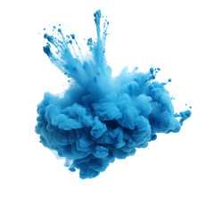 Blue powder isolated on transparent background