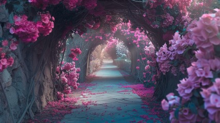 Floral decorative tunnel.