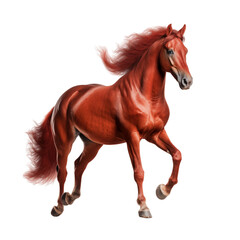 Red horse isolated on transparent background