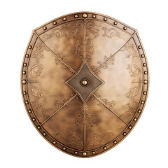 Naklejka premium Bronze shield isolated on transparent background