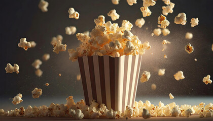Cinema Delight: An Explosive Moment of Popcorn Jubilation