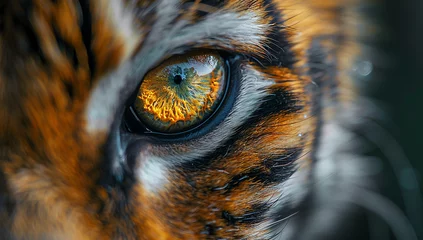 Fototapeten Tiger's Eye Closeup © Lauras Imperfections