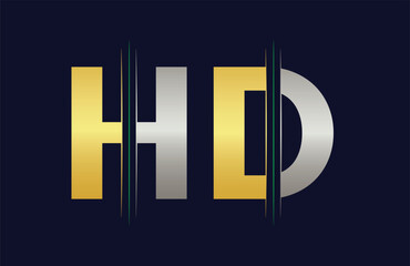 HD Letter logo design vector template.