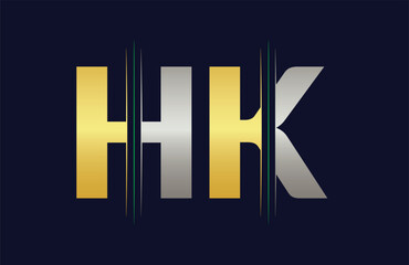 Abstract HK letter logo design template. Vector Logo Illustration.