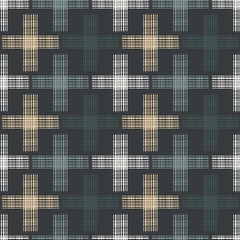 Woven Plus Abstract Geometric Seamless Vector Repeat Pattern