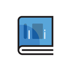 Book icon flat vector illustration.