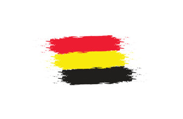 Flag of Federal Republic of Germany. Germany's tricolor brash concept. Horizontal Illustration isolated on white background.