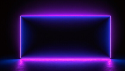 Abstract Purple Pink Glowing 3d Empty Banner Background