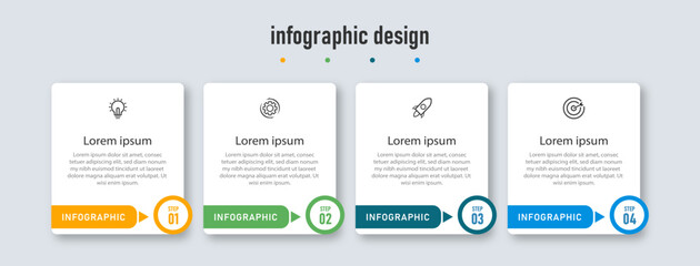 Business infographics design template. timeline with 4 options. can be used for workflow diagram, info chart, web design. vector illustration.