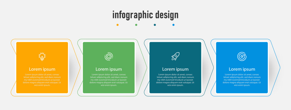 Business infographics design template. timeline with 4 options. can be used for workflow diagram, info chart, web design. vector illustration.