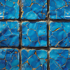 Seamless Azure Craquelure Blue Tile Texture for Versatile Design