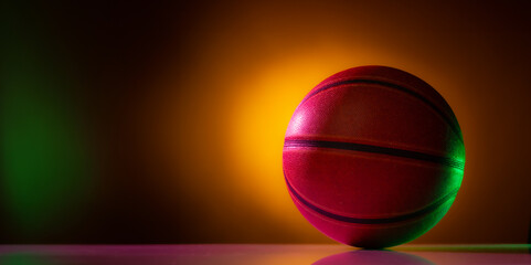 color background with basketball ball