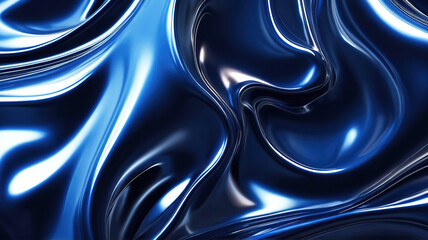 Liquid dark blue color abstract background metallic aluminum foil 
