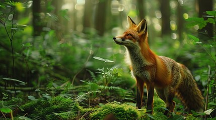 Naklejka na ściany i meble Fox in the nature