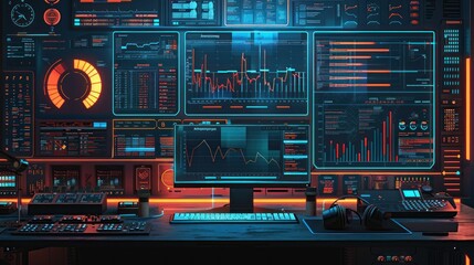 Obraz premium A laptop screen shows statistics and graphs of the work of people using cryptocurrency tax software to calculate capital gains and future technology changes.