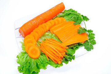 White background on the carrot