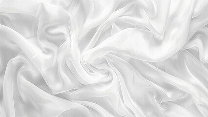 Obraz premium Closeup of rippled white silk fabric lines. 3d render illustration