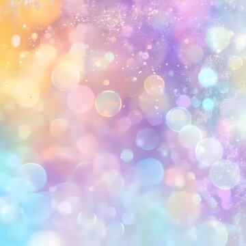 Abstract blurred banner background with rainbow colors and pastel shades, using a bokeh effect.