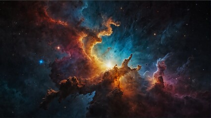 nebula galaxy cosmic energy explosion on space universe from Generative AI - obrazy, fototapety, plakaty