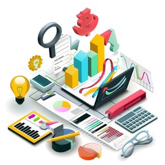 Dynamic illustration of budget planning and management concept for business or project management, featuring budget allocation, cost control, and strategic business planning.