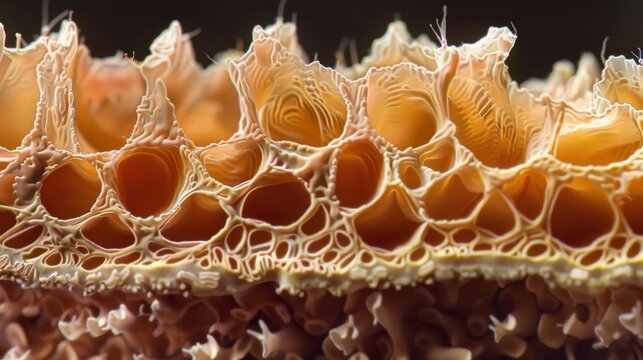 In this side view of a euglenoid the thickened cell membrane can be seen forming distinct ridges along the length of the organism.