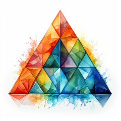 Watercolor Triangle, clipart Illustration, Generative Ai