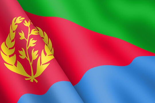 Eritrea waving flag 3d illustration