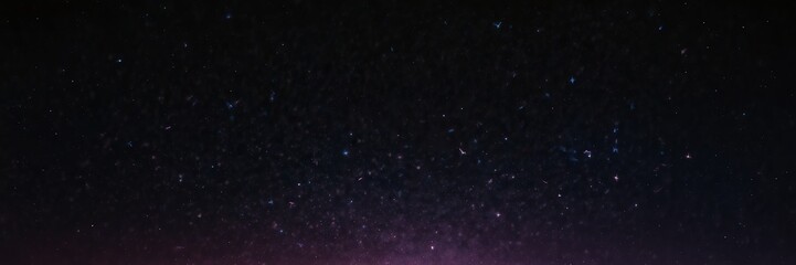 purple stars on black empty space universe void panoramic wide angle view from Generative AI