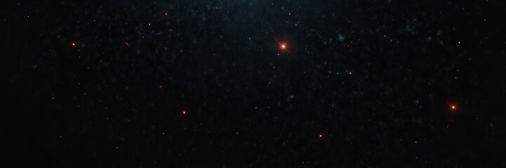 red stars on black empty space universe void panoramic wide angle view from Generative AI
