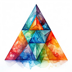 Watercolor Triangle, clipart Illustration, Generative Ai