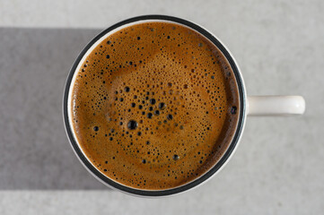 Top view of a cup of Turkish coffee