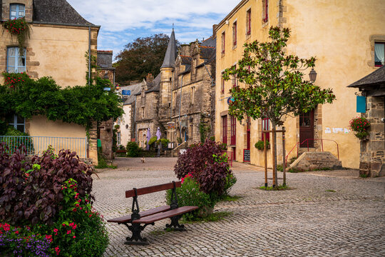 Historic center of the beautiful town of Rochefort-en-Terre. Photography taken in Rochefort-en-Terre, Brittany, France.