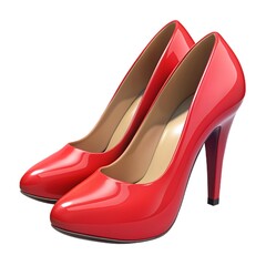 3d Render of Retro Red Stiletto Heels