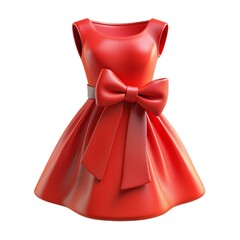 3d Render of Retro Red A-line Dress