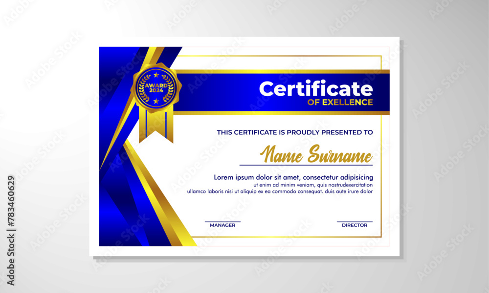 Wall mural elegant gradient certificate design template