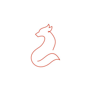 recommend clip art: Fox Line Art. Simple Minimalist Logo Design Inspiration. Vector Illustration.