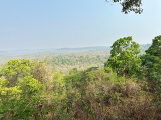 A photograph of a view from the top of a mountain.